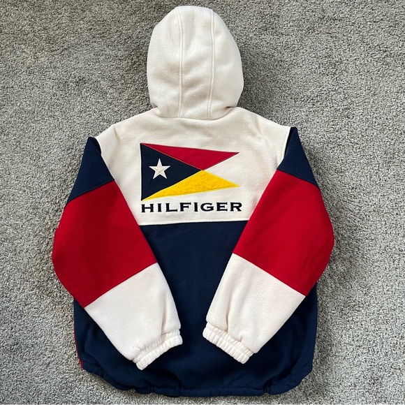 🔴Tommy Hilfiger Jacket Size Large Sweater Fleece Vintage Rare Wu-Tang